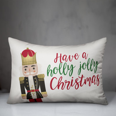 Holly Jolly Nutcracker Throw Pillow