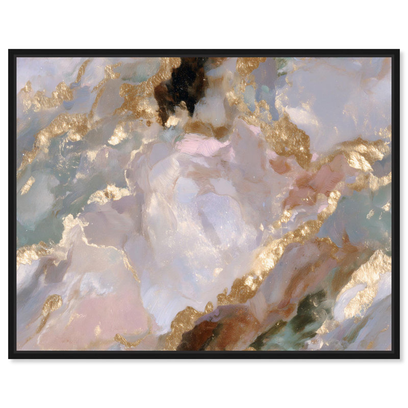 Reproduction sur toile marbrée de Geode par Art Remedy, Structure noire, H 21 po x l 17 po