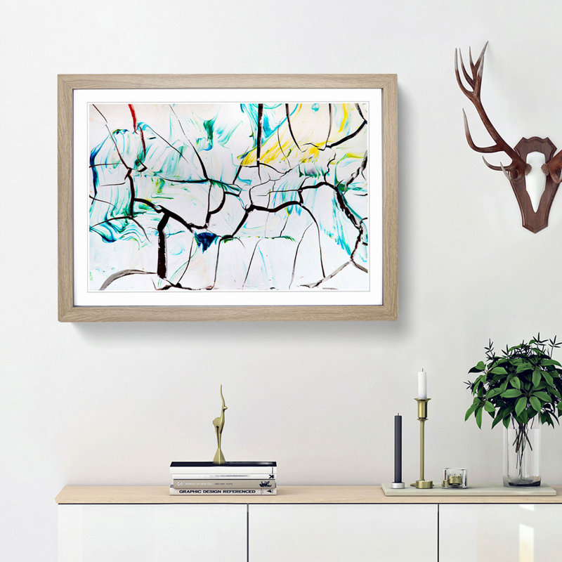 Abstract Art Painting Vol.223 by S.Johnson - Framed Print, Oak Framed, 36cm H x 48cm W x 2cm D