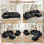 Canapés modulaires, canapé modulaire désossé avec siège profond et coussin moelleux, canapé modulaire confortable avec repose-pieds convertible, aucun assemblage requis-371851650