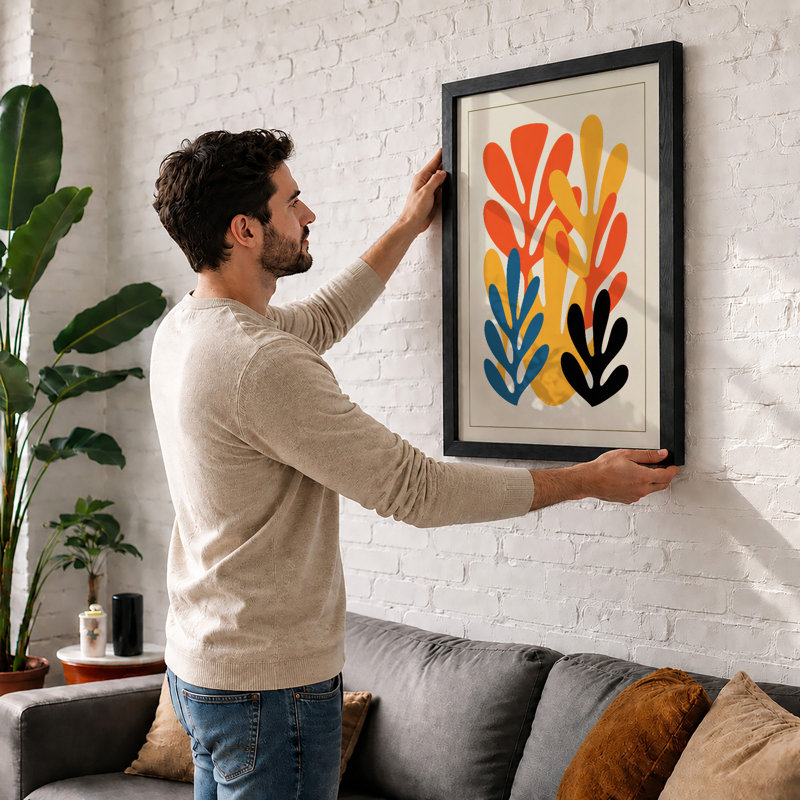 Radiant Botanical Forms Mid-Century - Framed Print, A3 - 42.0 x 29.7 cm, White