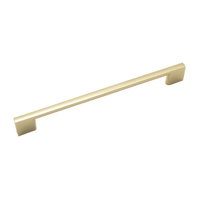 Heritage Designs Mod Handle Pull - 8-13/16" Center to Center Cabinet Pull Brushed Golden Brass - Contemporary Hardware for Drawers & Cabinets