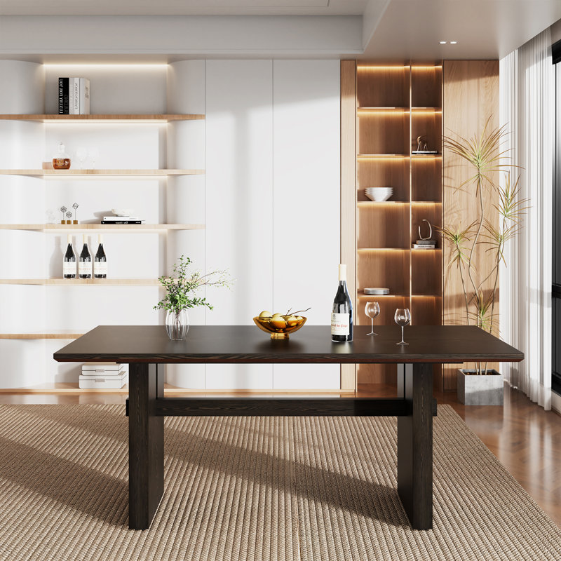 70.8'' Brown Rectangle Wood Dining Table