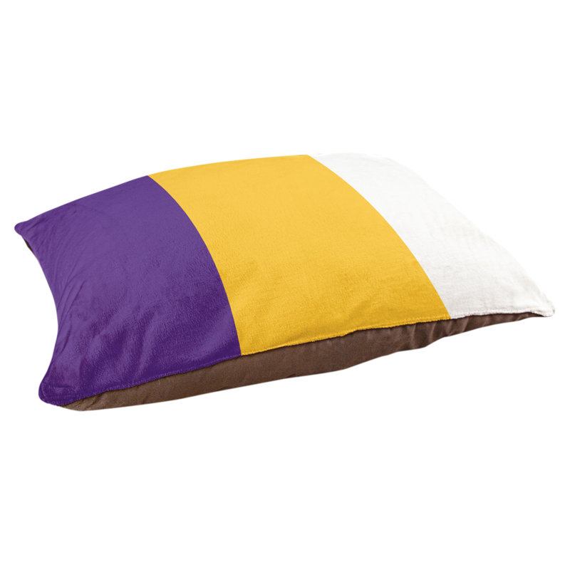 Coussin Minnesota, Grand (l 50 po x P 40 po x H 7 po), Mauve / jaune / blanc