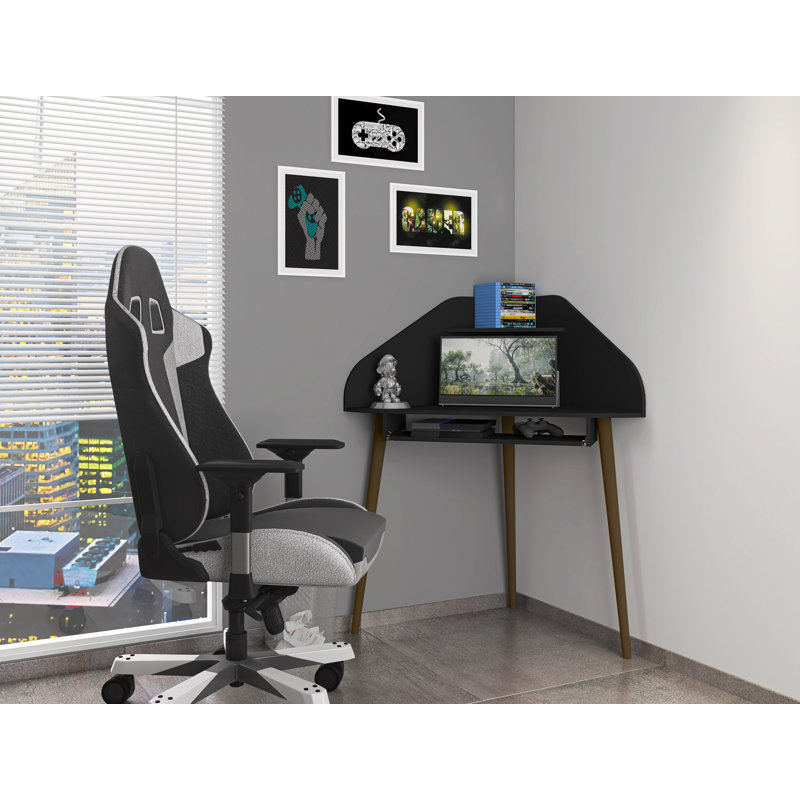 Bureau en coin Bradley Mid-Century Modern, Noir