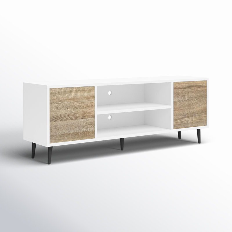 Aronoff 58'' Media Console for TVs up to 65", White/Oak