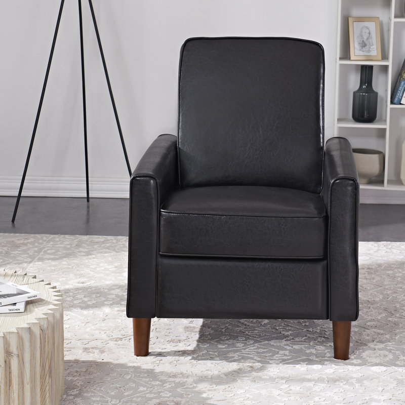 Fauteuil inclinable manuel standard en similicuir de 28 po de largeur Decatur, Similicuir brun