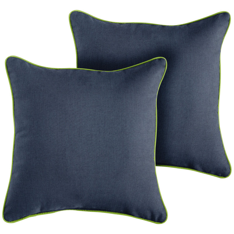 Sunbrella® Outdoor Reversible Throw Pillow, 16" x 16", Blue/Green