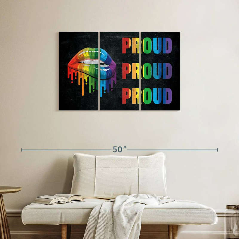 Tergel Rainbow Lips, 24" H x 38" W