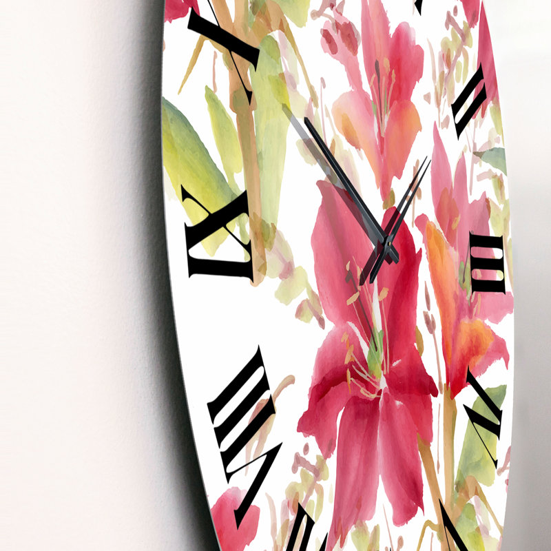Modèle sans couture avec aquarelle de fleurs - Horloge murale à motif, Petit