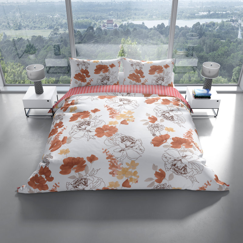 Aljandro Cotton Blend Floral Duvet Cover Set with Pillow Shams