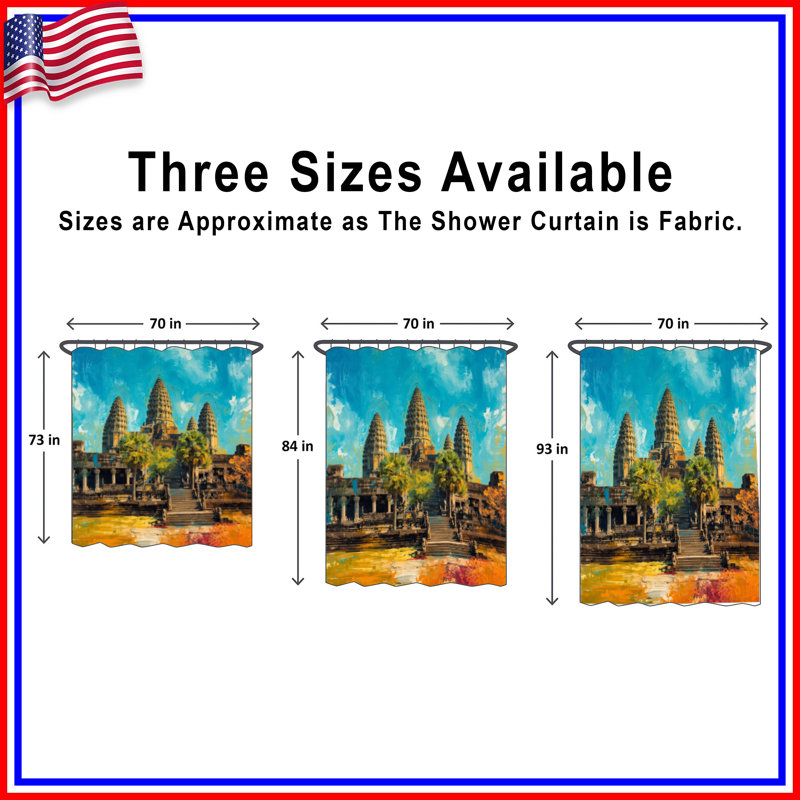 Rideaux de douche Angkor Wat, 70in W x 93in H