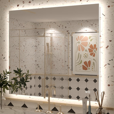 Miroir de salle de bain mural en verre trempé Molly