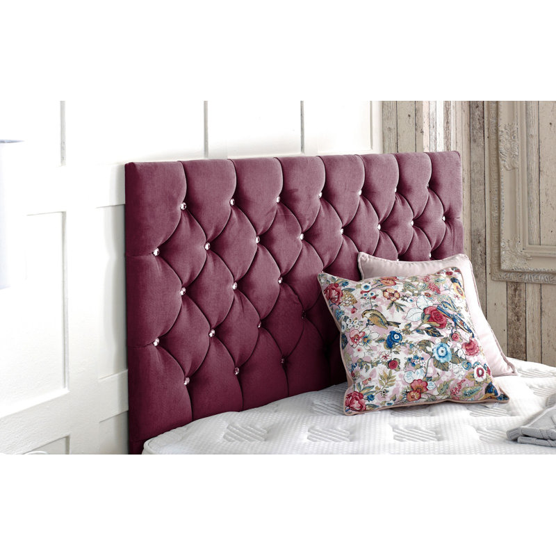 West Upholstered Headboard, Small Single (2'6), Claret