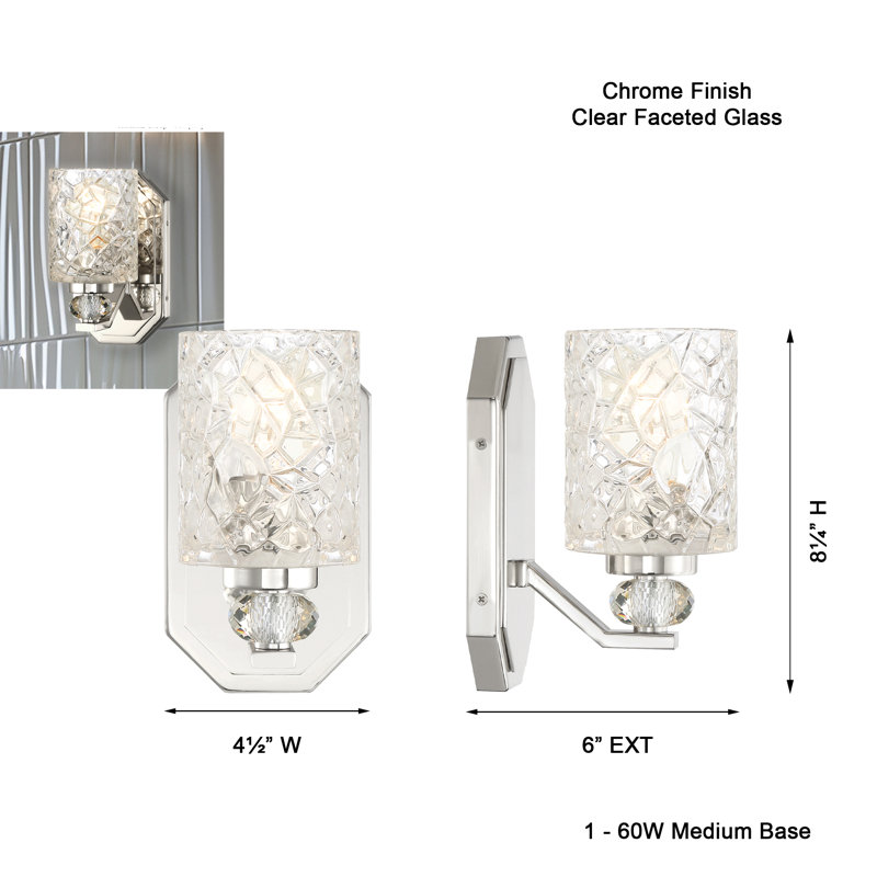 Mercer41 Tashani - 1 Light Bath Vanity In Chrome Finish