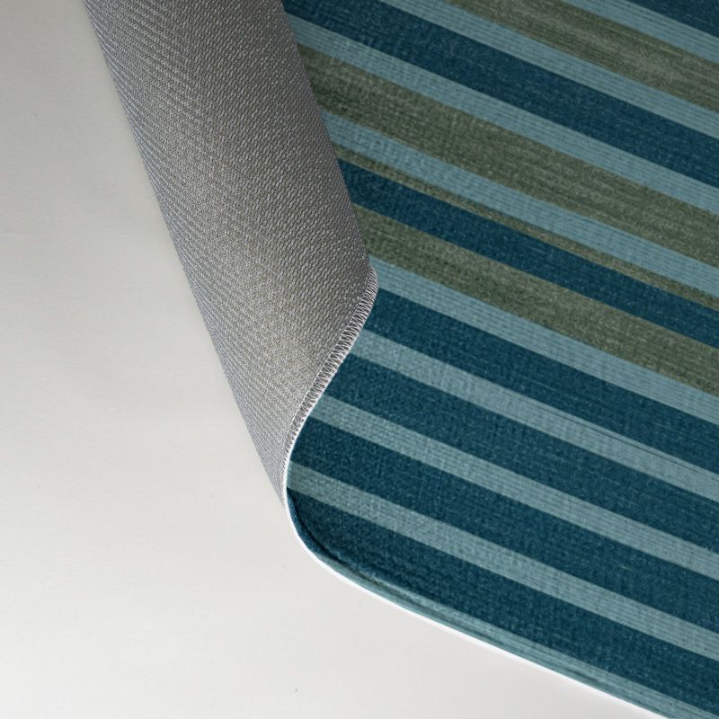 Tapis intérieur / extérieur bleu HorizontalStripes, Rectangulaire 3 pi x 5 pi