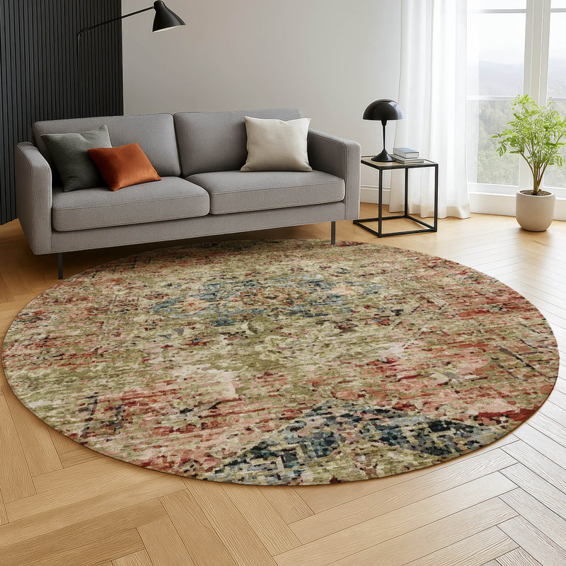 Tapis de qualité supérieure Mayfield Global, Terracotta, Rond 8 pi