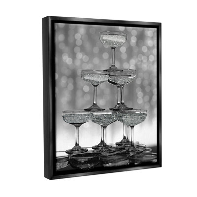 «Stacked Champagne Glasses Floater Frame» par Lil 'Rue sur