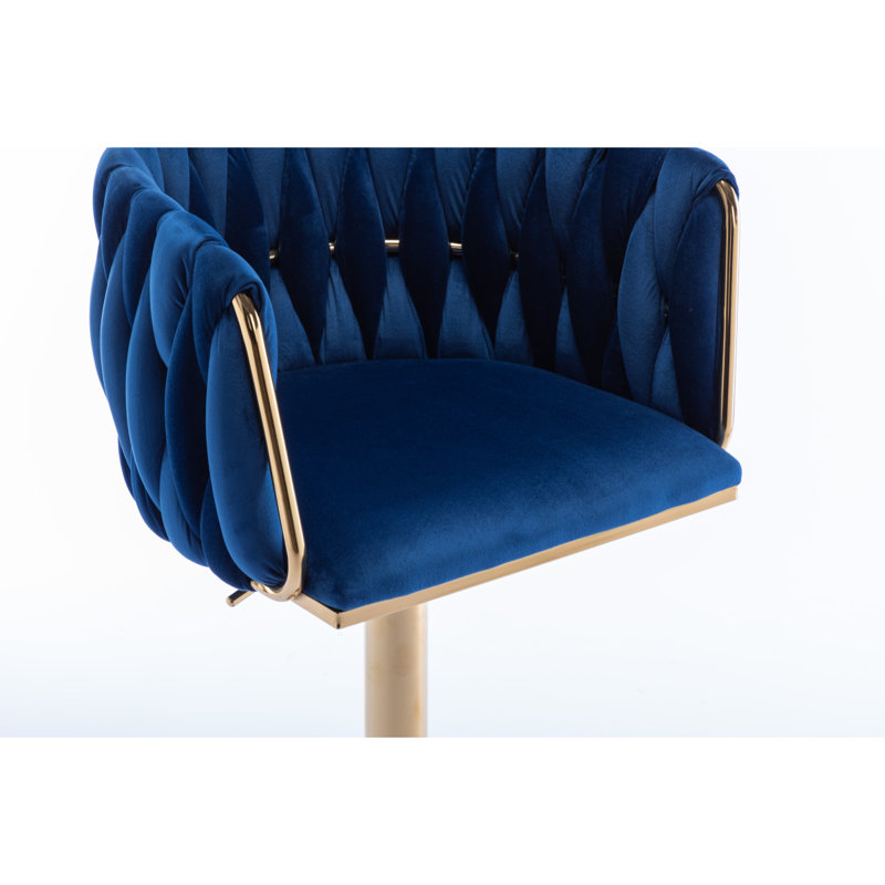 Ensemble de 2 tabourets de bar en velours avec repose-pieds et hauteur réglable, base pivotante pour plus de confort et de style.