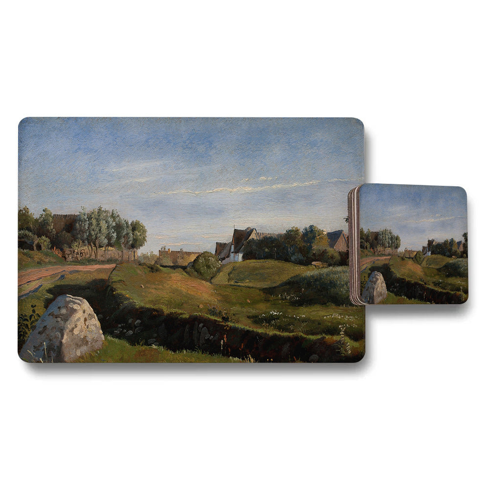 Landscape Scenic Placemat and Coaster Set for Table Decor