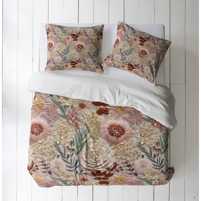 Floral Duvet Cover, Twin Duvet Cover + 1 Queen Sham