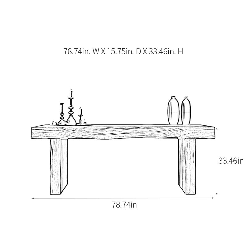 Krafick, H 33,46 po x l 78,74 po x P 15,75 po