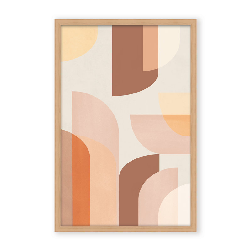 Abstract Retro Geometric by  - Picture Frame Graphic Art on Paper, 36" H x 24" W x 1.125" D, Framed Print, Gold