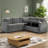 81.9" L-Shaped Sectional Sofa Bed with Storage – Chenille Upholstered Convertible Sleeper, 4-Seat Modular Couch with Hidden Compartment & Throw Pillows for Living Room-1986708428
