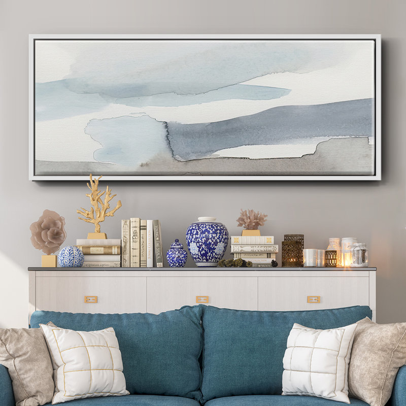 Coastal Tones II- Framed Canvas, 8" H x 20" W