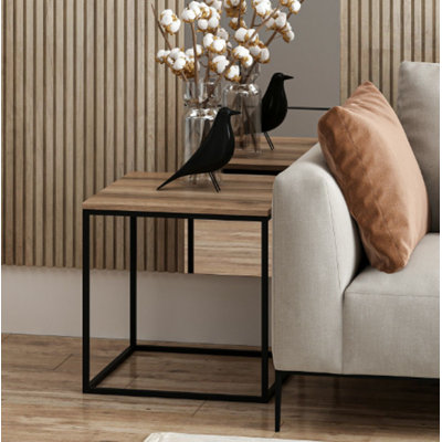 Nesting Table With Metal Legs - Gold