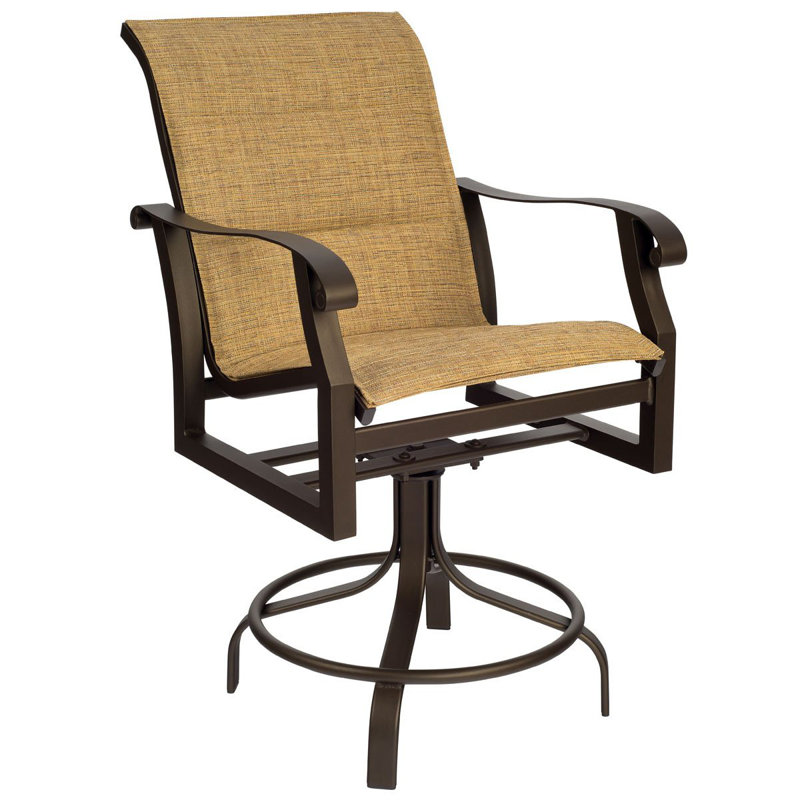 Tabouret de comptoir pivotant rembourré Sling, Graphite, Alliage Augustine