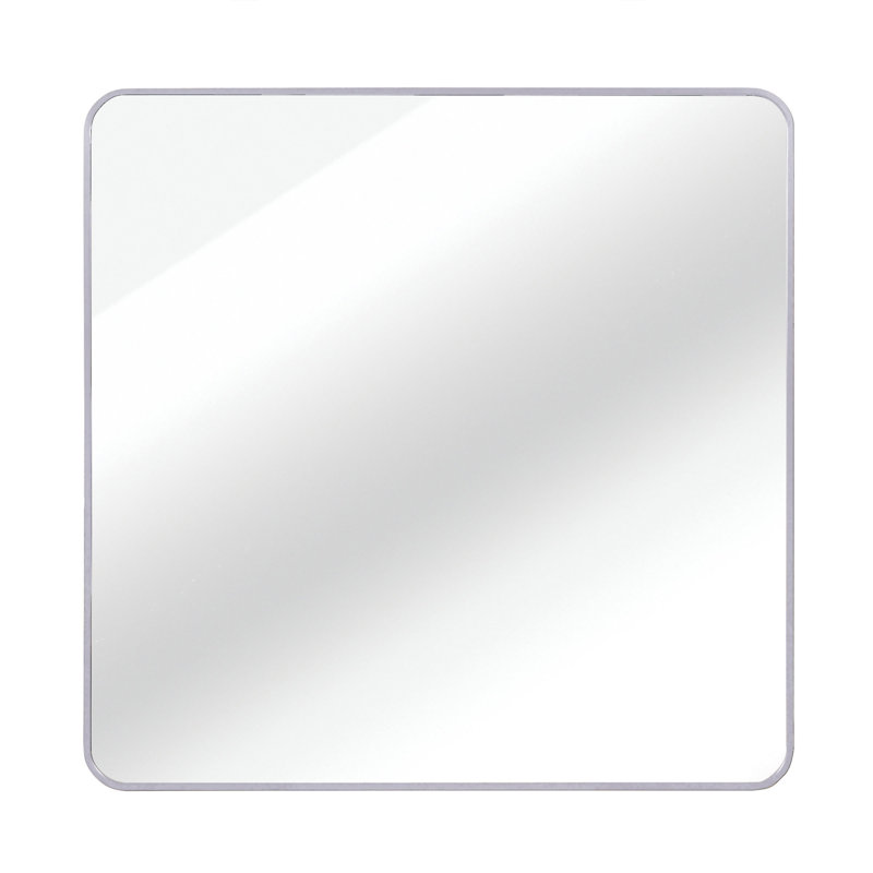 30 In X 30 In Silver Metal Framed Square Bathrrom Mirror For Wall., Silver, 30" x 30", Square 