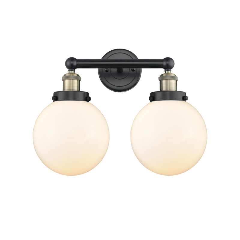 Alphonsa 2 - Light Dimmable Vanity Light, Matte White, Black Antique Brass