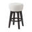 Upholstered Backless Bar Stools in Cream and Brown, Set of 2