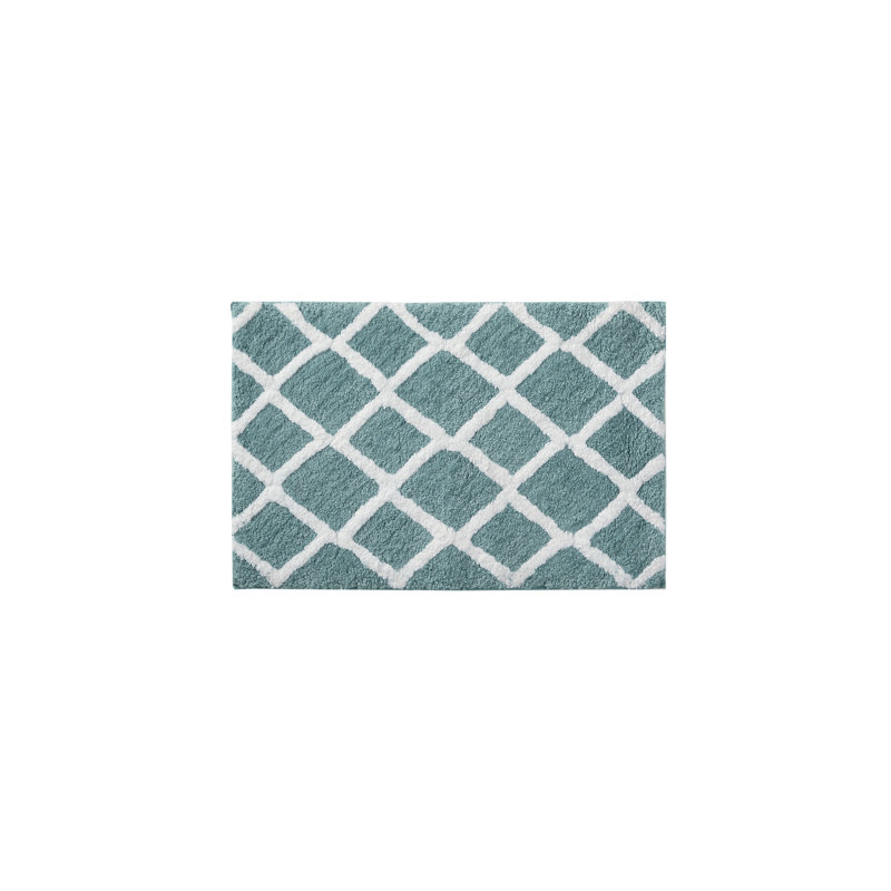 Bittman Reversible High Pile Tufted Bath Rug, 21" W x 34" L, Aqua
