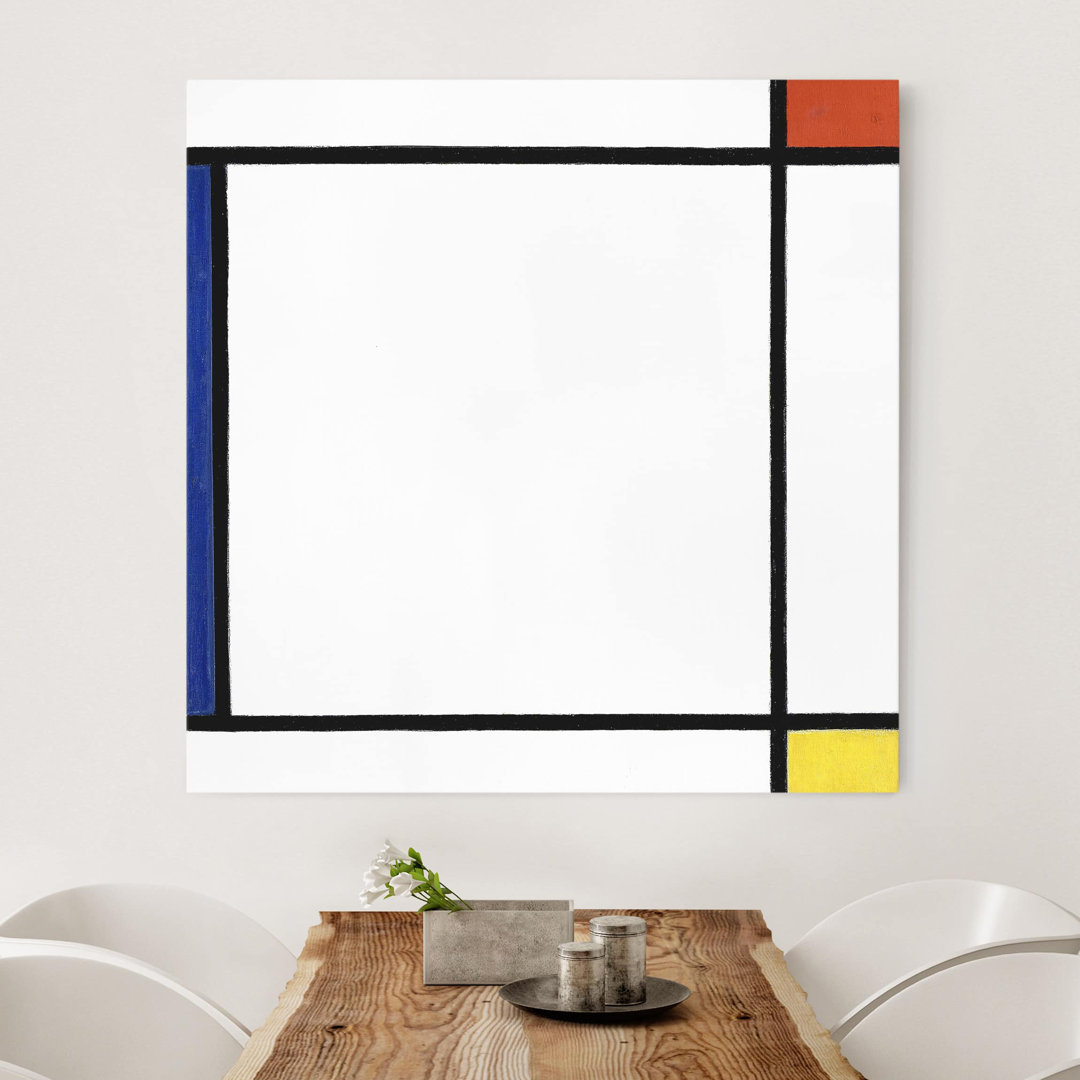 Leinwandbild Komposition III mit Rot, Gelb und Blau von Piet Mondrian