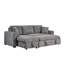 Canapé-lit modulaire réversible 96 po en tissu bouclé gris 96 po avec méridienne de rangement, porte-gobelets, port de chargement USB et coussins décoratifs