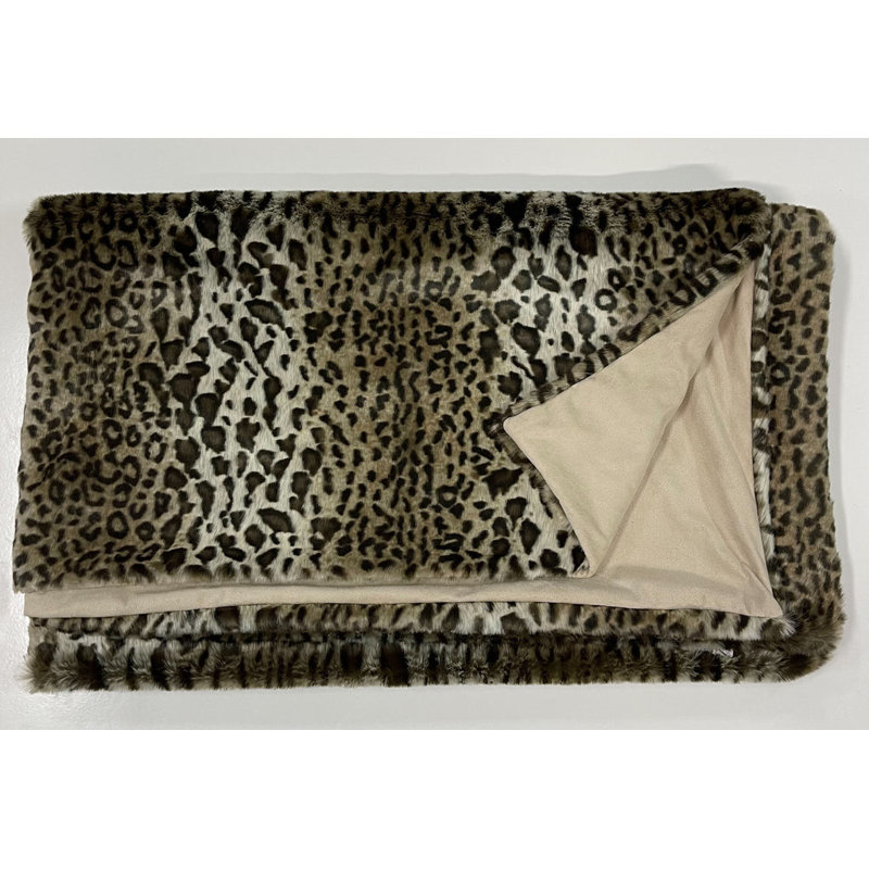 Ultra Soft Faux Fur Leopard Throw