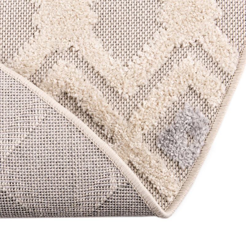 Beige Groton / gris, Rond 7 pi