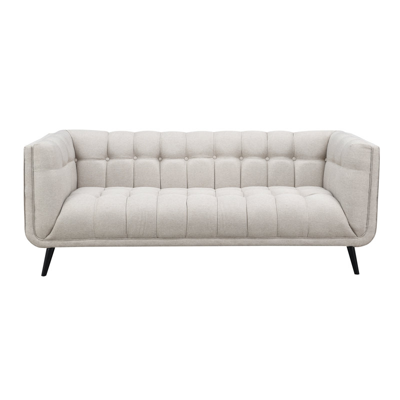 Canapé capitonné moderne Mid-Century, Beige, L 83 po x P 33,5 po x H 33 po