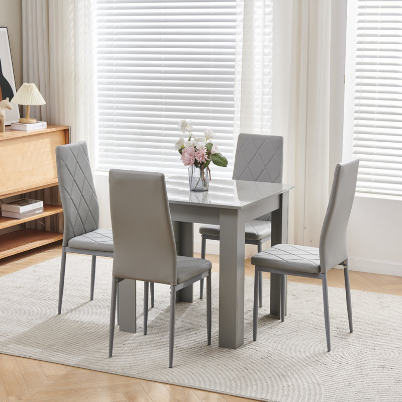 Dining Set, Grey Leather Chairs#4
