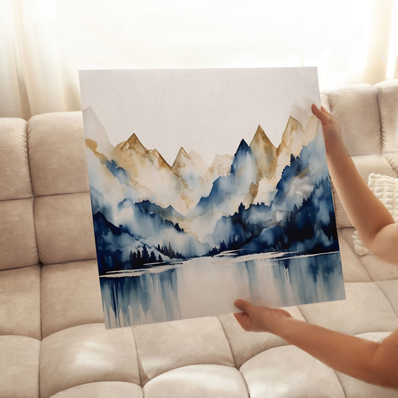 «Landscape and Nature Echoing Cliff», reproduction d'art moderne sans cadre, H 18 po x l 18 po