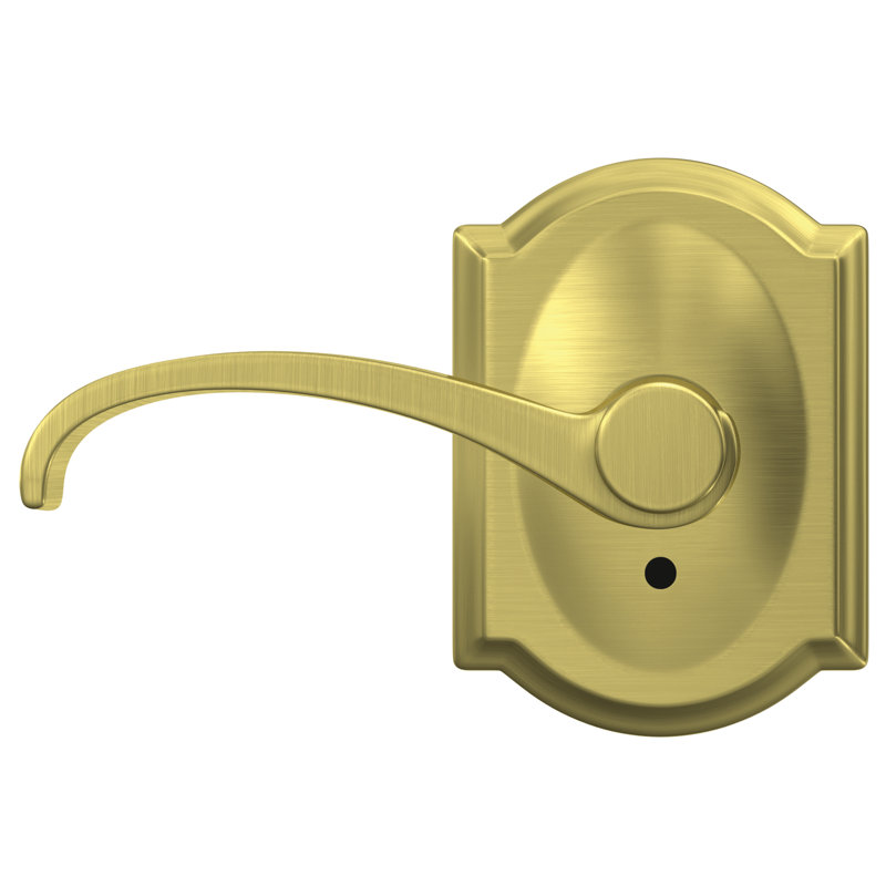 Custom Whitney Non-Turning Lever with Camelot Trim, Satin Brass
