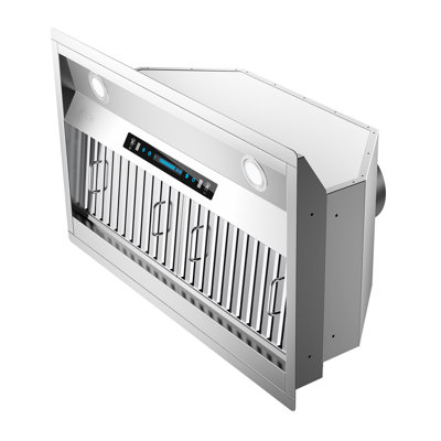 Hotte intégrée à conduit à 3 vitesses de 30 po avec filtre permanent et lumières DEL VIKIO 900 CFM