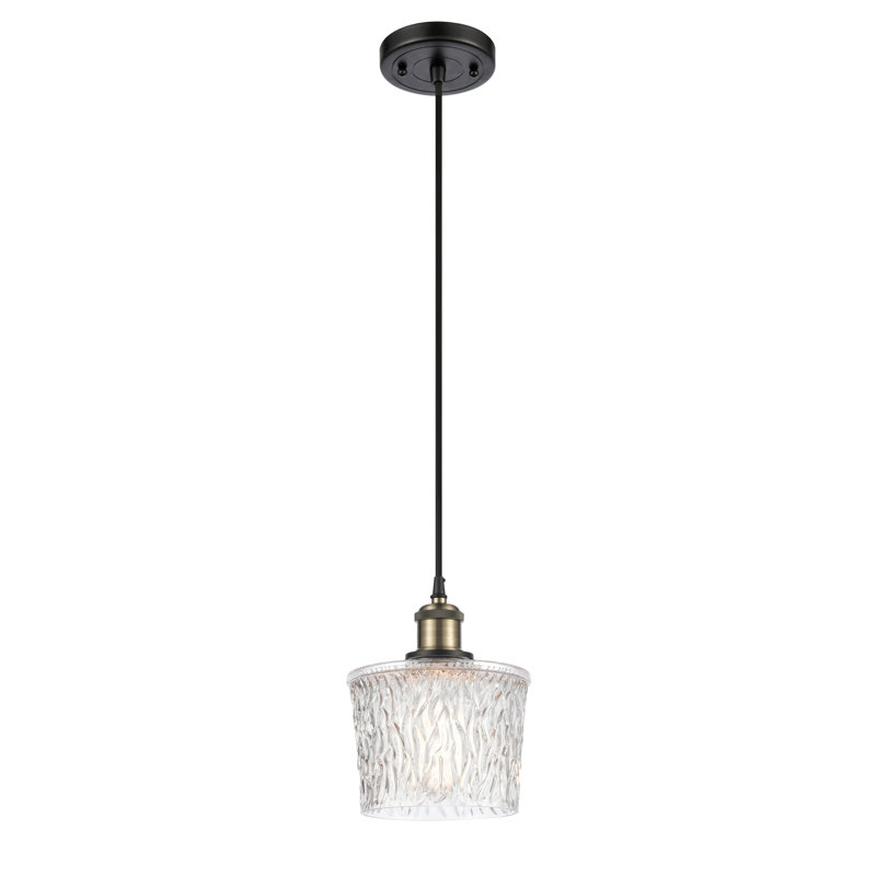 Luminaire suspendu 1 lumière Camire, Laiton antique noir, Ampoule DEL 6 watts Vinage, H 16,25 po