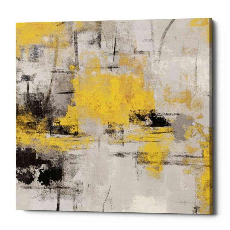 «Stone Gardens III Yellow» par Silvia Vassileva, art mural sur toile, H 12 po x l 12 po x P 0,75 po