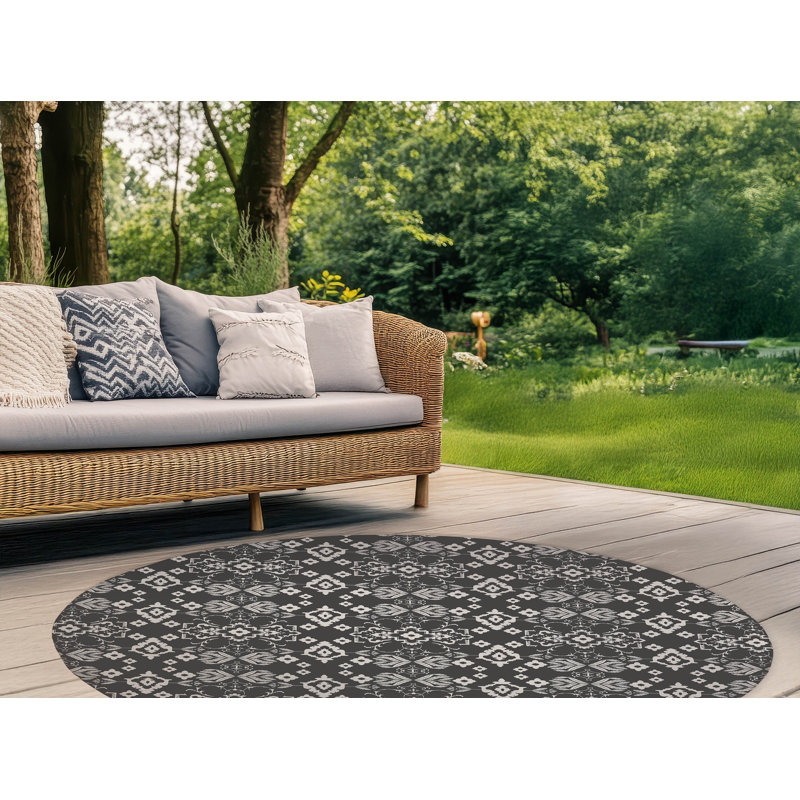 Tapis d'extérieur Block, Rond 5 pi