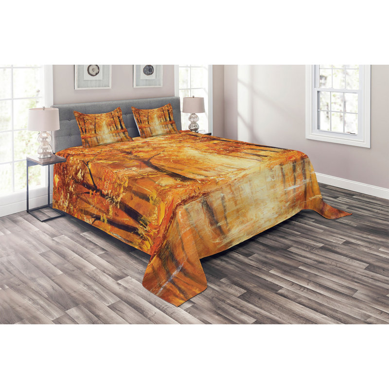 Forest Rustic Polyester Floral Coverlet