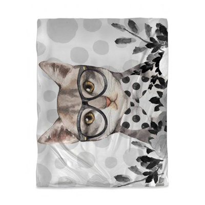 Housse de couette Geek Cat White | Literie pour animaux de compagnie