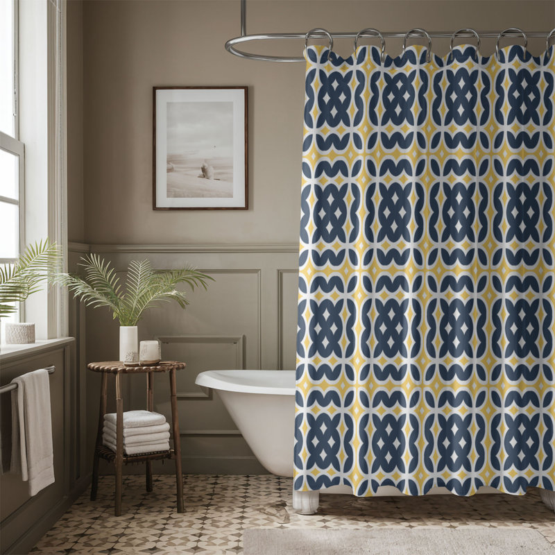 Abstrait bleu - rideau de douche Premium, H 74 po x l 71 po